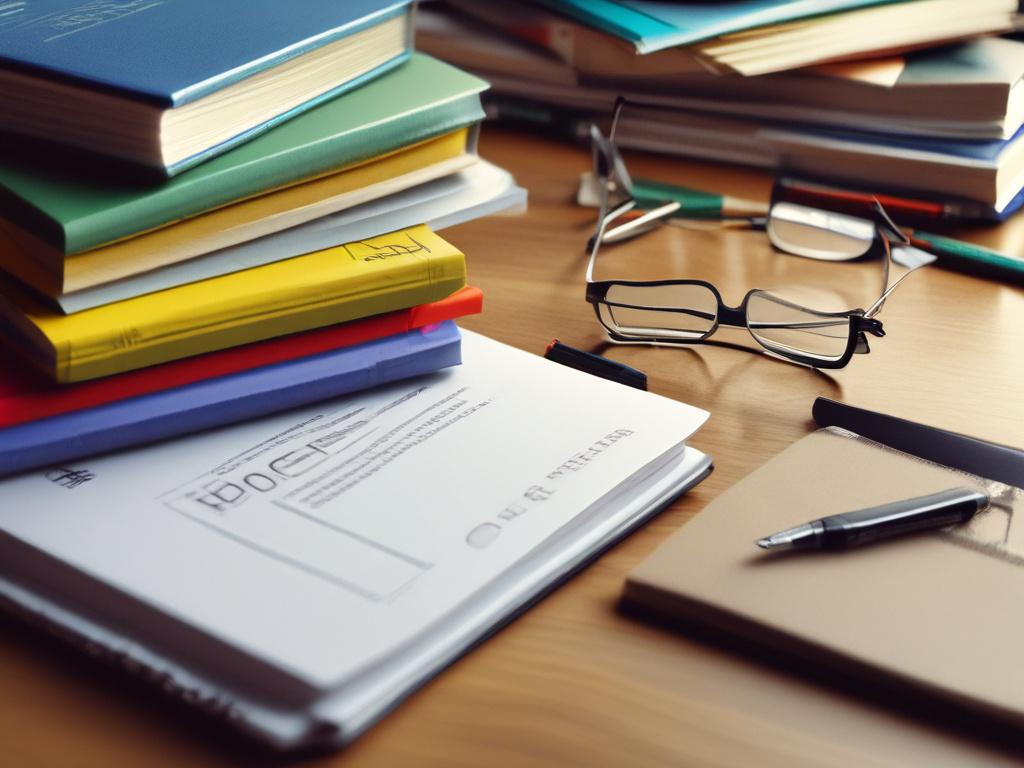 high resolution of a stack of finance books on a