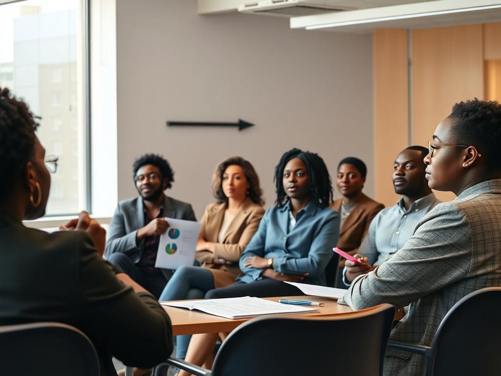 A lifelike high resolution image of a financial literacy workshop