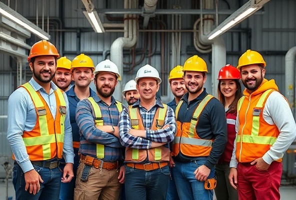 Team of professional electricians