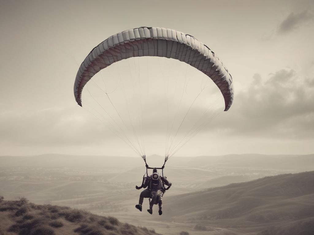 Tandem paragliding flight