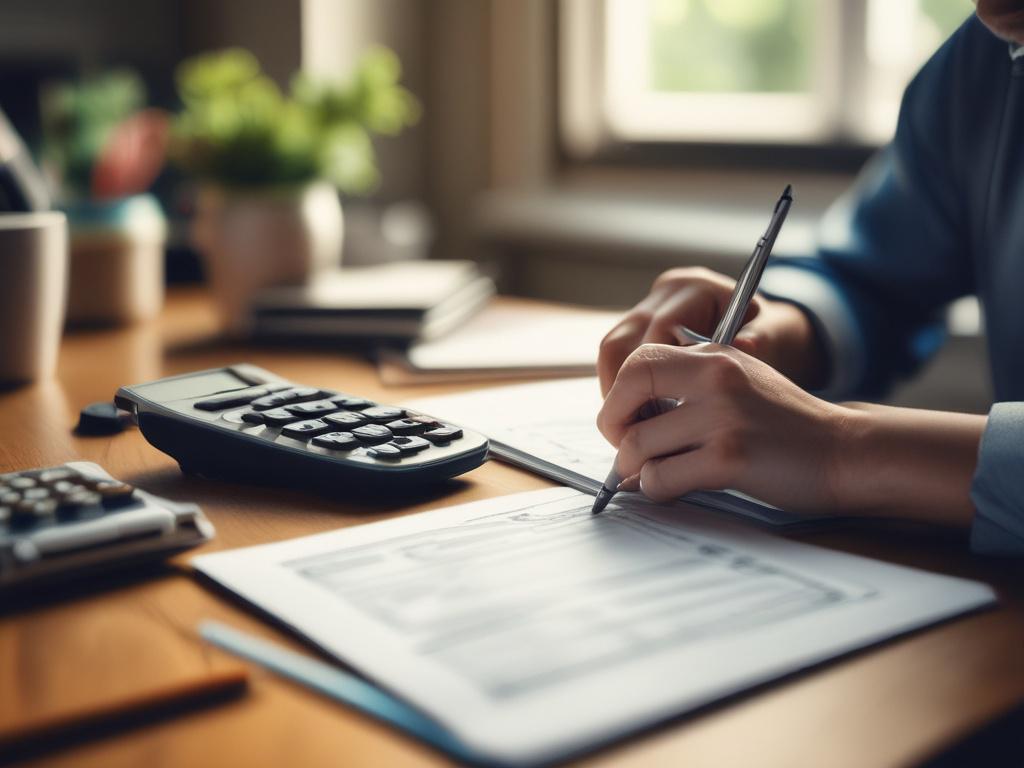 A close up shot of a person calculating their budget