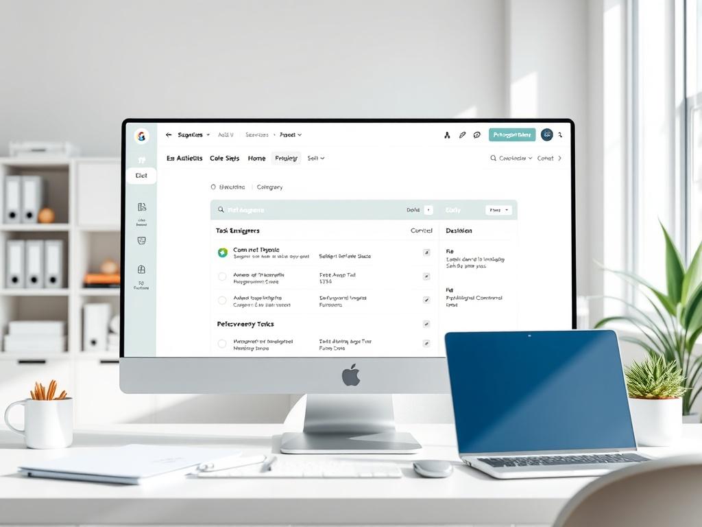 A desktop computer screen showing a task management interface with