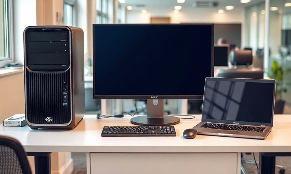 Professional IT equipment setup