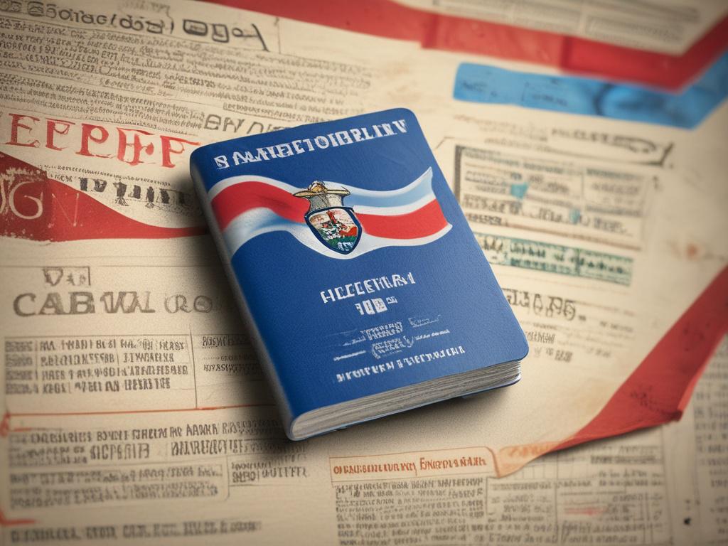 A close up shot of a travel document with a