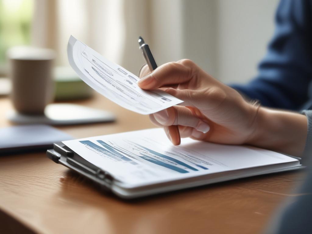 a close up shot of a person filling out a