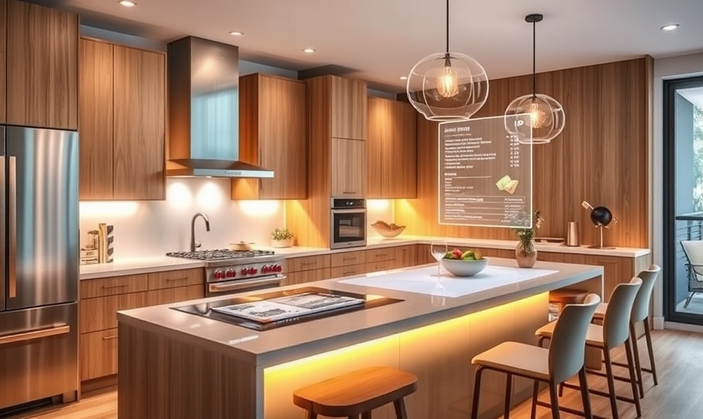 Contemporary kitchen with LED under-cabinet lighting