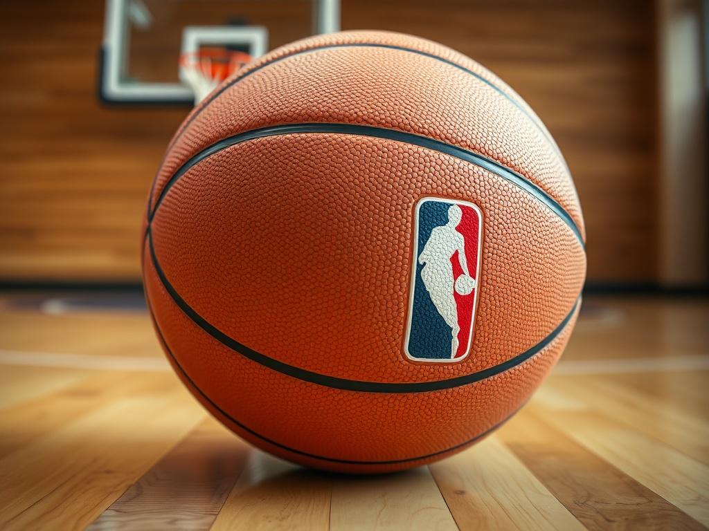 A close up shot of a premium basketball on a