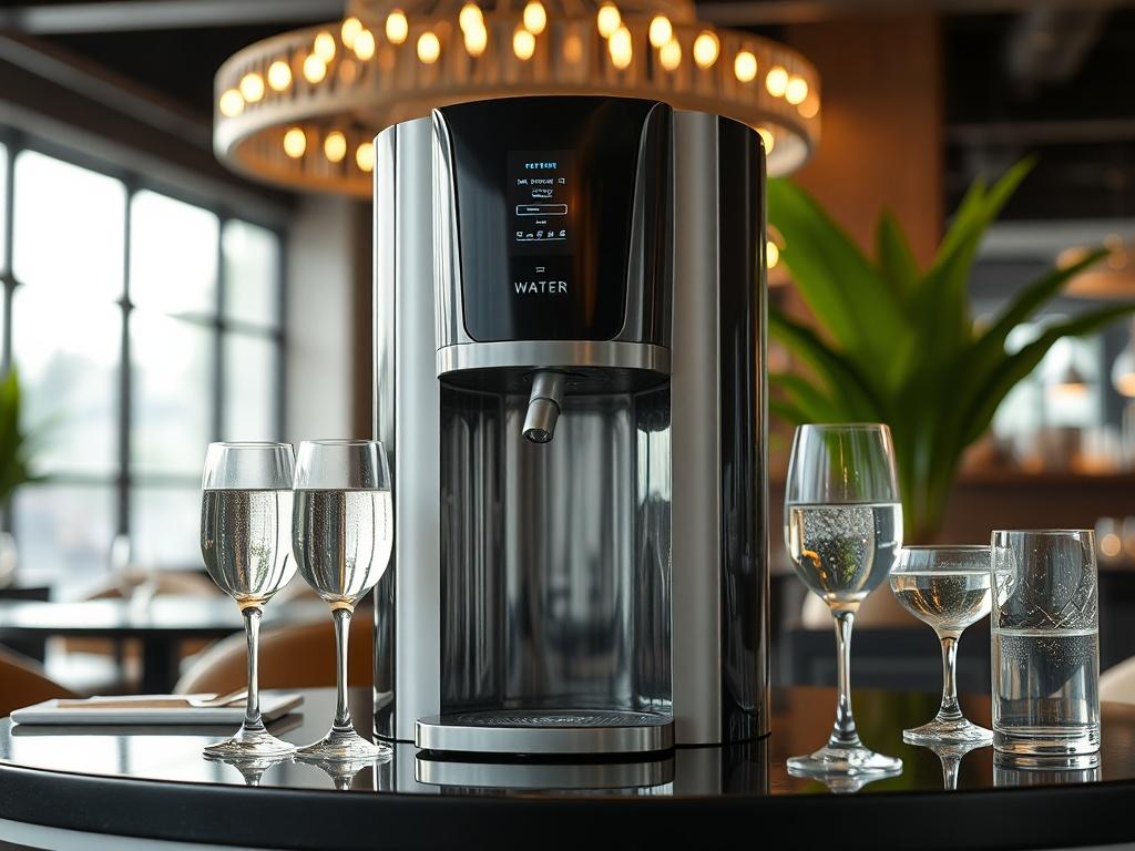 A sleek and modern water purification system in a stylish