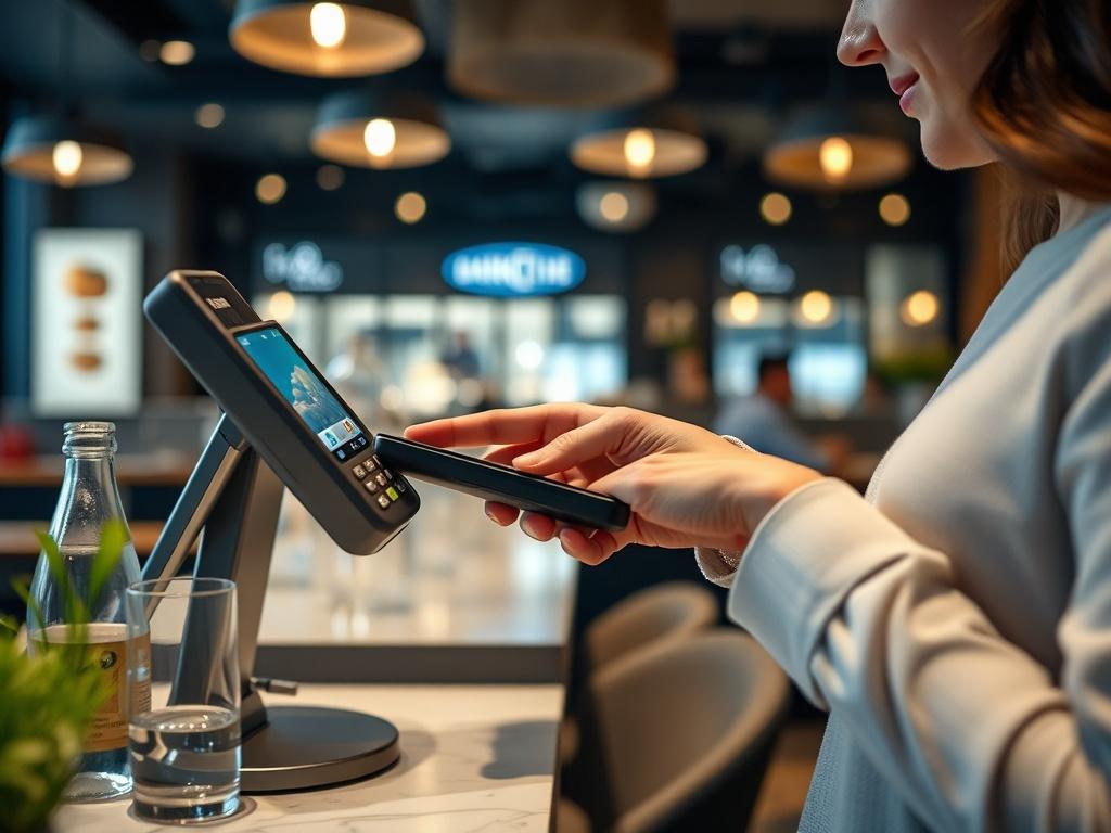 A visually appealing close up of a stylish payment system