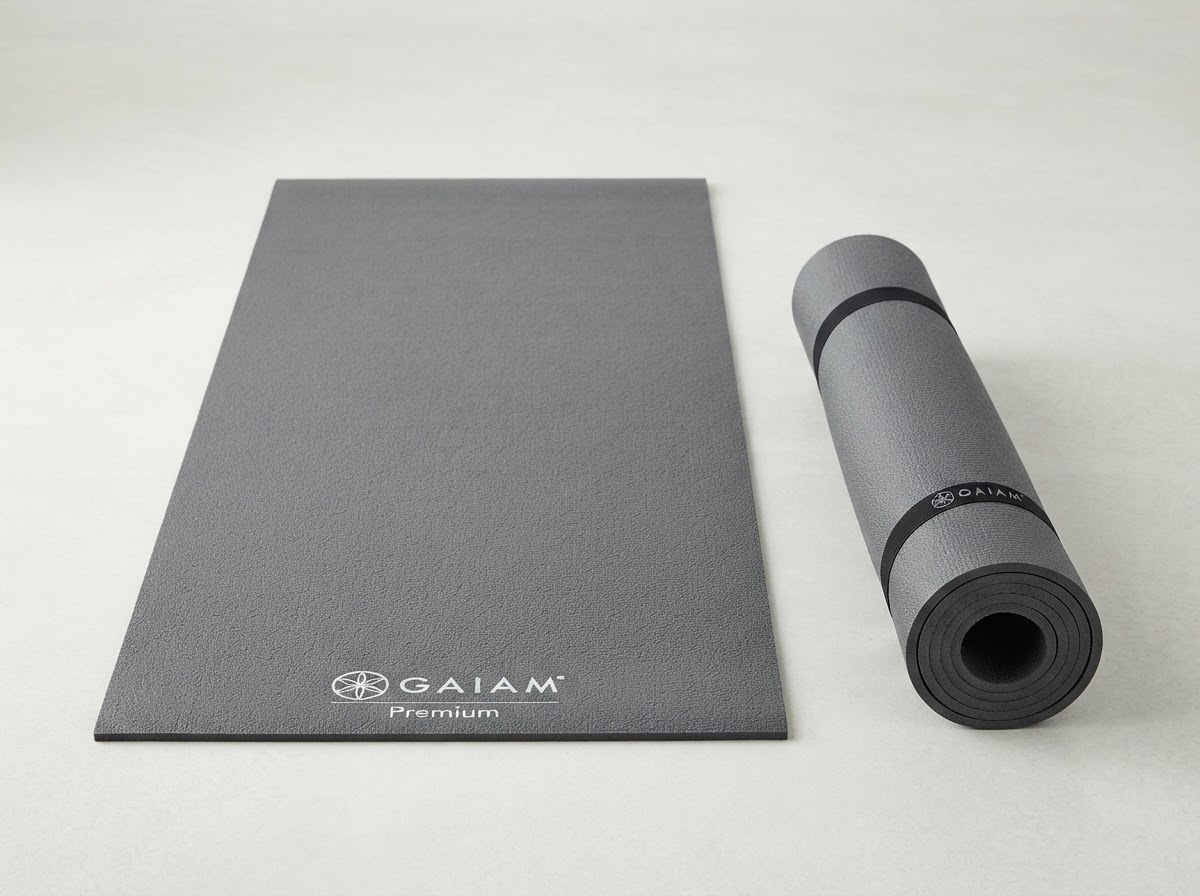 Gaiam Premium Yoga Mat – Thick Cushioning