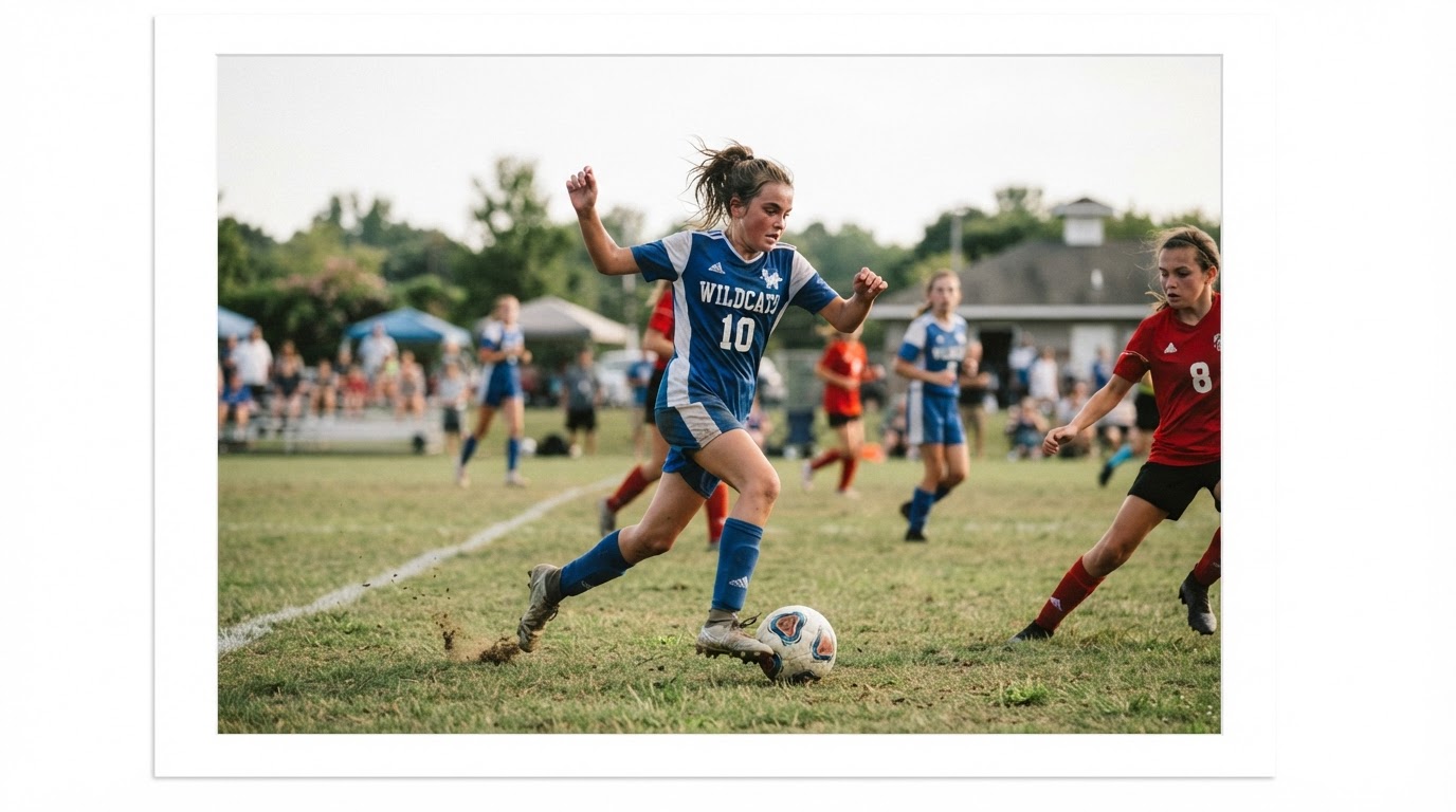 Live sports action - youth basketball or soccer game