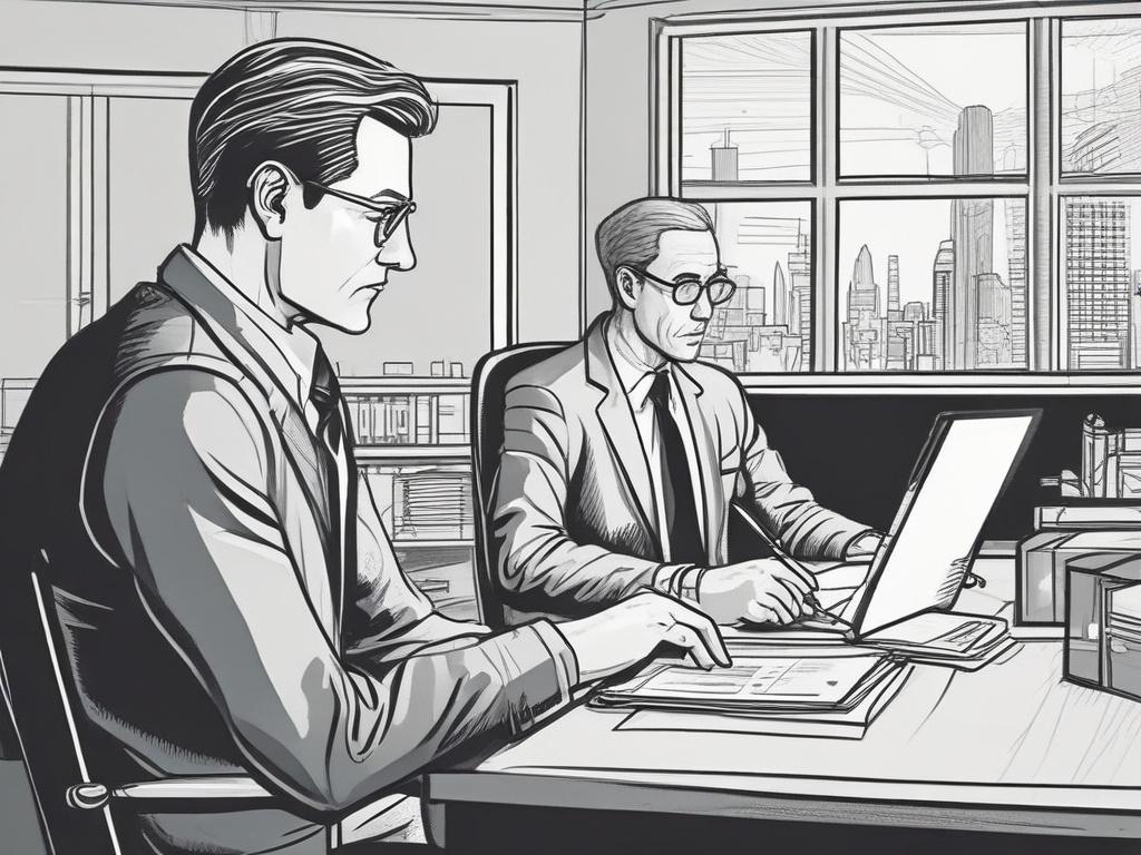 **Prompt for AI Image Generator:**

Create a high-quality illustration that visually represents the blog titled "Understanding Covert Operations." The composition should be simple and clear, focusing on a single subject: a determined citizen sitting at a table, analyzing documents related to covert operations. The citizen is depicted as a middle-aged individual with a focused expression, showcasing a mix of curiosity and concern. 

The background should be a dimly lit room, subtly suggesting secrecy and the