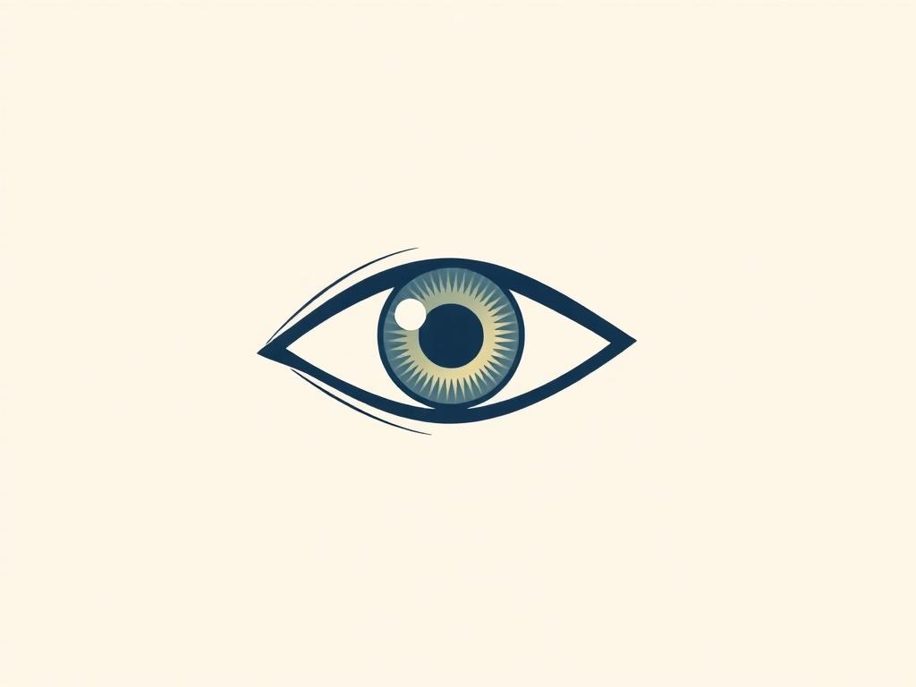 A minimalistic illustration of an eye symbolizing vigilance and awareness, set against a background of soft pastel colors. The eye should be large and simple, with clean lines, representing the act of observing and understanding one's surroundings. The image should evoke a sense of alertness and empowerment.