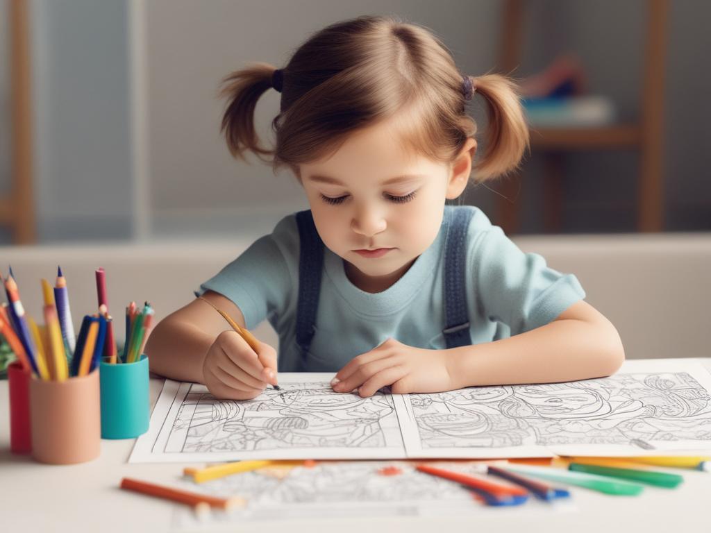 kids coloring book, creativity, illustrations, fun activities