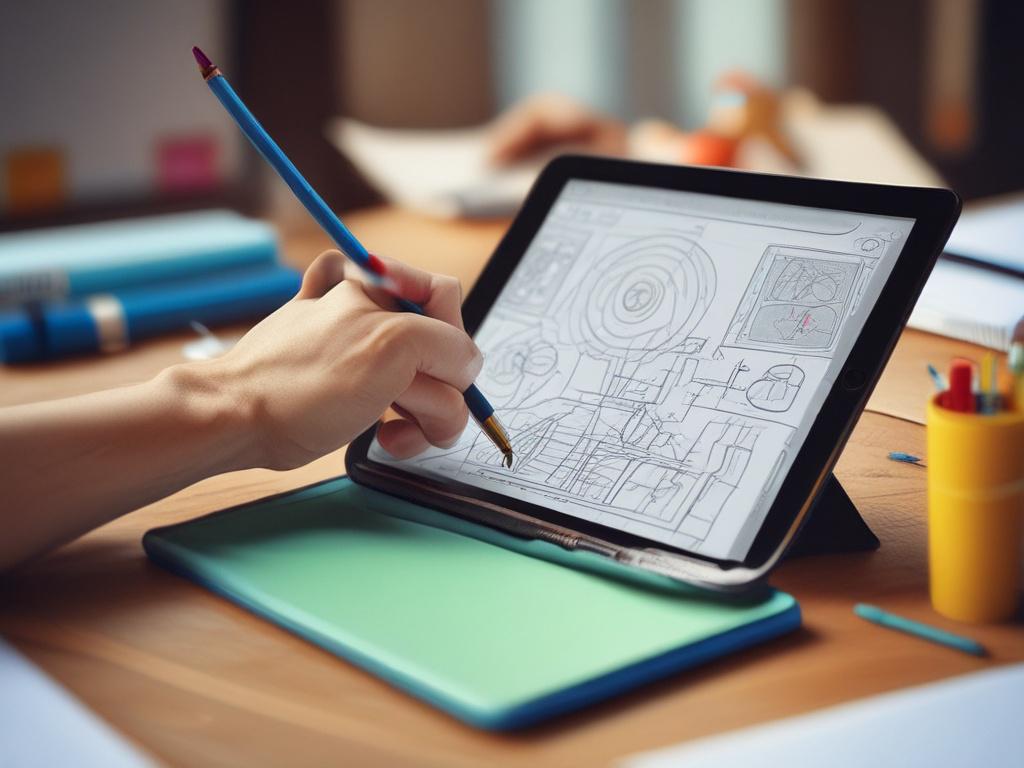 A close up shot of a digital tablet displaying a