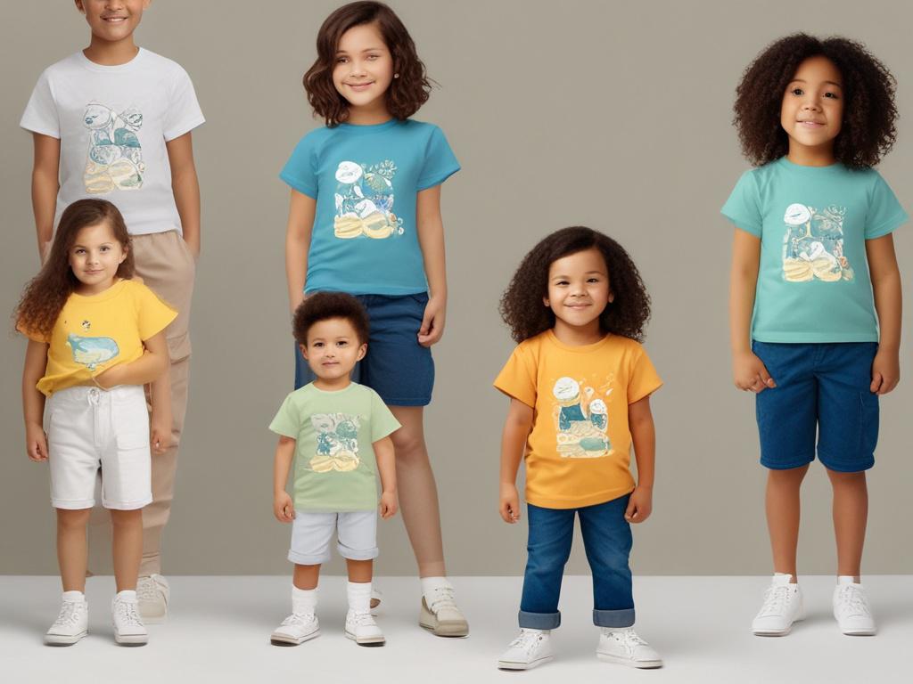 eco-friendly kids t-shirt, organic cotton, vibrant colors, playful designs