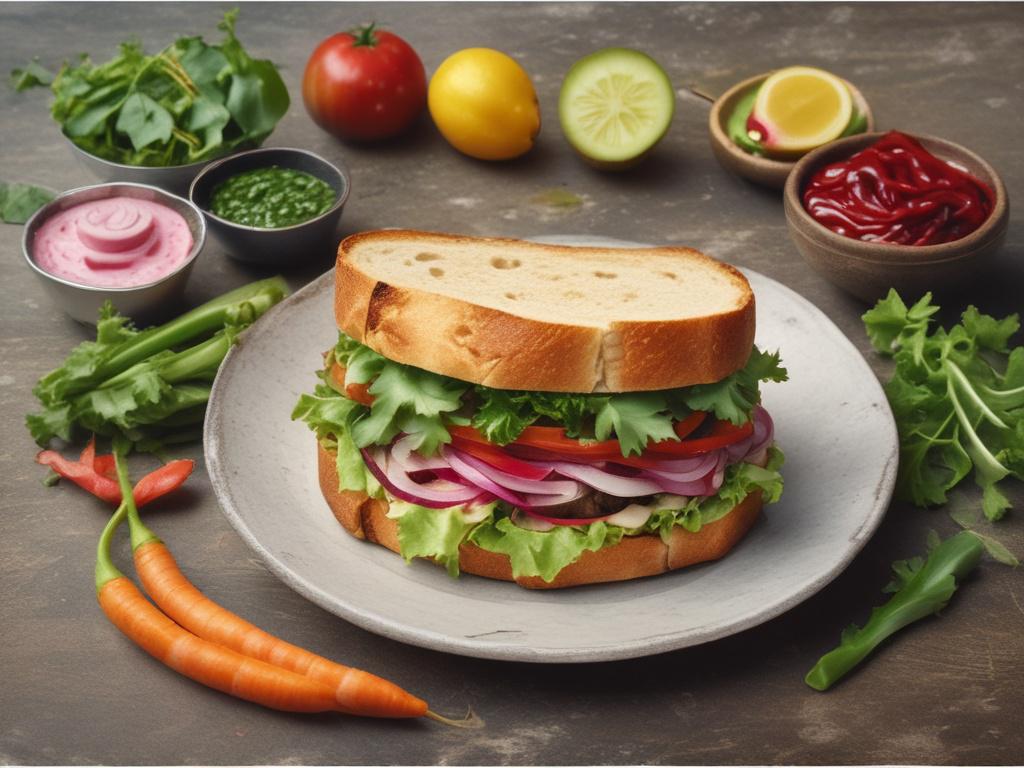 Bombay Sandwich, fresh vegetables, chutney, Mumbai street food