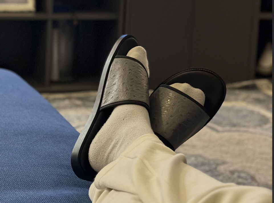 Gray Slides | Nigeria | Leather Shoe | MMD Designs