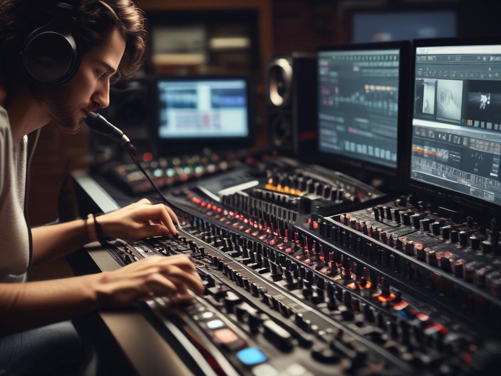 A hyper realistic close up of a live streaming professional