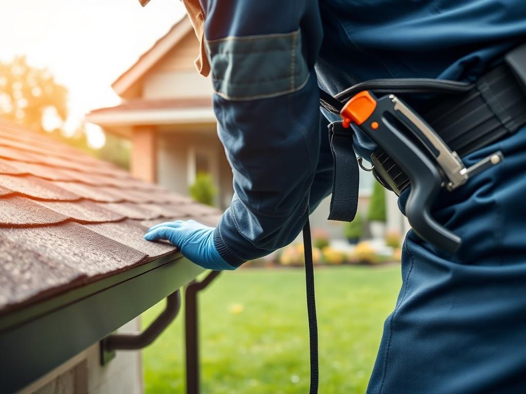 A high resolution close up shot of a technician performing