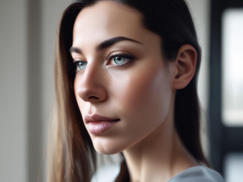 **AI Image Generation Prompt:**

Create a realistic high-resolution photo that embodies the theme of "Embracing Shadows: The Beauty of Inner Work." Focus on a single subject—a person in a serene, introspective pose, gently illuminated by soft, diffused light. The individual should be seated on a smooth, polished surface that reflects their image in a hyper-glossy mirror-like finish, symbolizing the interplay between light and shadow in self-discovery. 

For the background, use a soft gradient of earthy tone