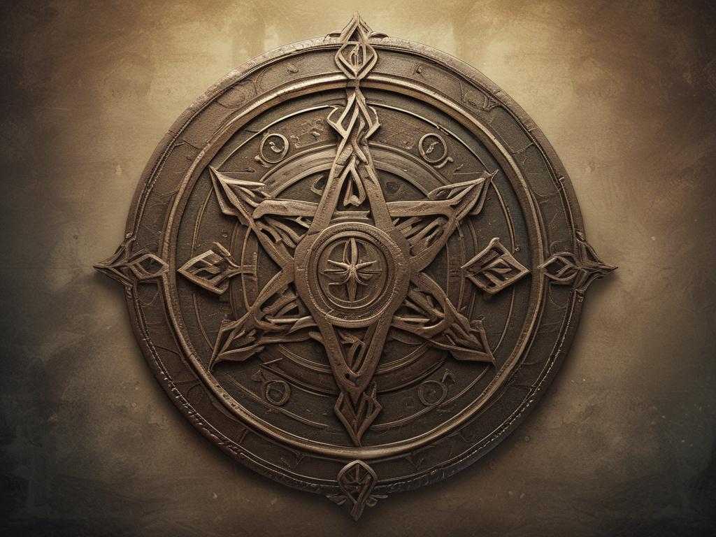 **AI Image Generation Prompt:**

Create a highly detailed, realistic high-resolution photo featuring a single mystical sigil at the center of the composition. The sigil should glow with an ethereal light, pulsating softly against a backdrop of cosmic darkness. It must be a hand-drawn occult symbol incorporating elements of sacred geometry, with celestial lines radiating outward. 

Surround the sigil with intricate esoteric markings in shimmering silver and deep indigo, enhancing its mystical allure. The tex