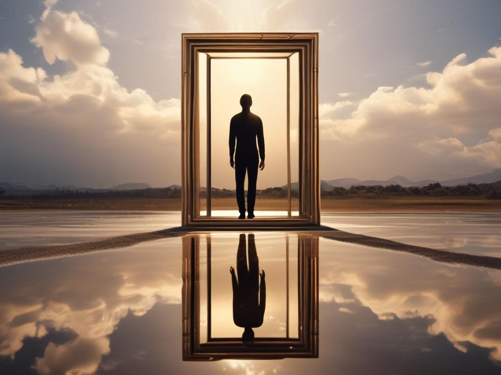 **Image Generation Prompt:** 
Create a realistic high-resolution photo that captures the essence of spiritual exploration and personal growth. The focal subject of the image should be a solitary figure walking peacefully along a golden paved path that glimmers under soft, ethereal light. The figure should be dressed in flowing, light-colored robes, embodying serenity and grace, with an expression of contemplation and wonder. 
Surround the figure with an enchanting natural environment, featuring lush green