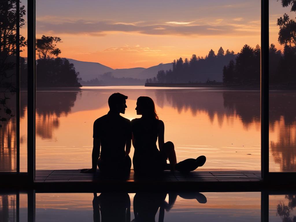 A serene and private setting with a silhouette of a