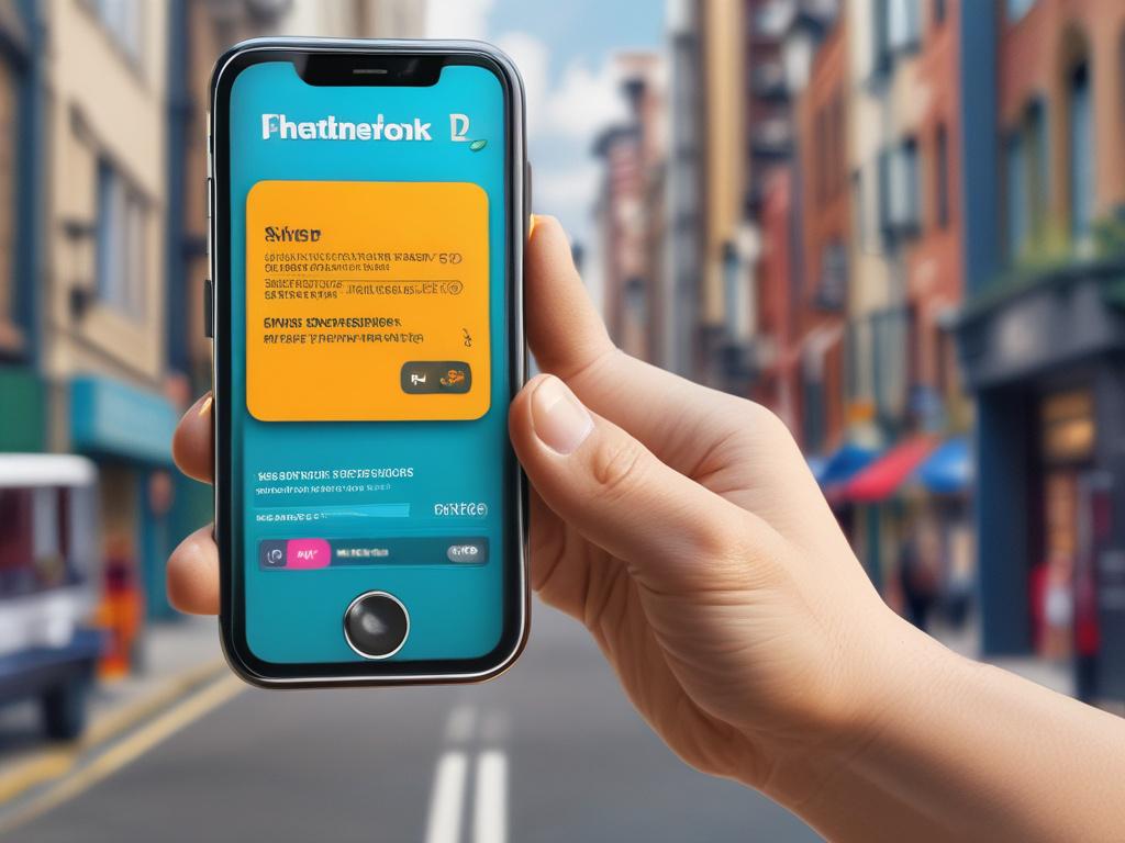 A realistic high resolution image of a mobile phone displaying