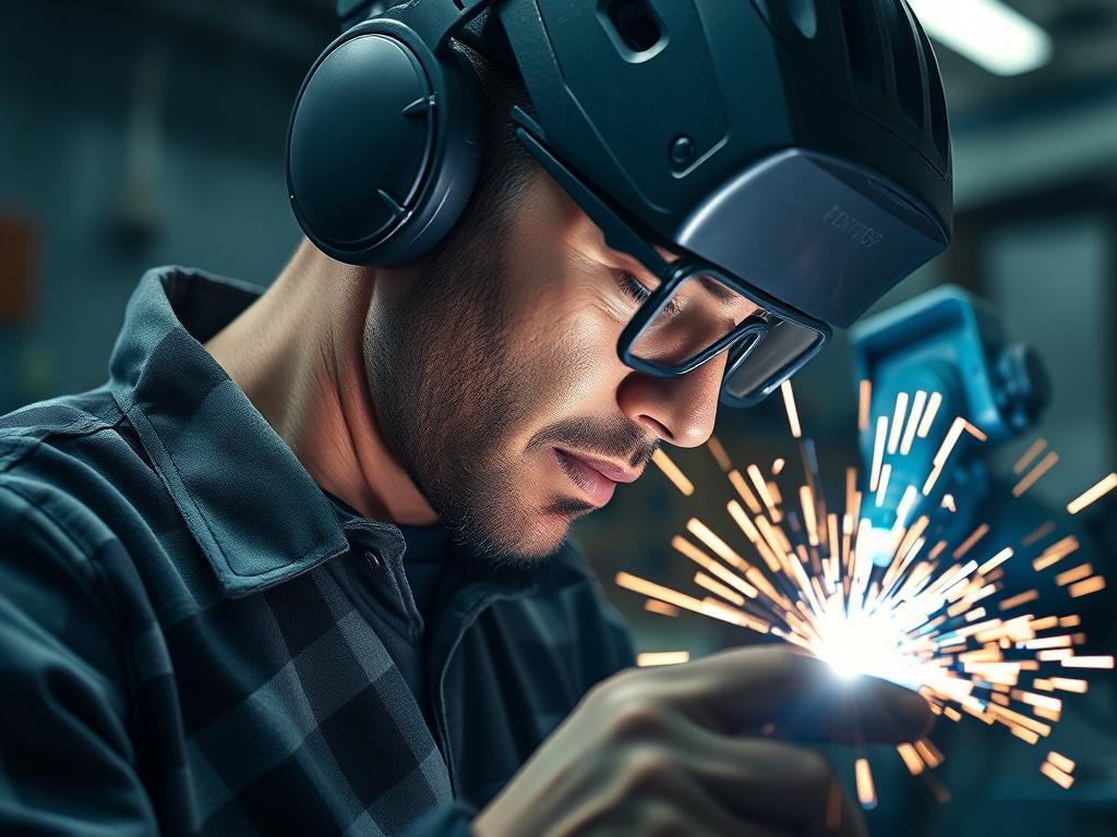 A close up shot of a skilled artisan performing aluminium