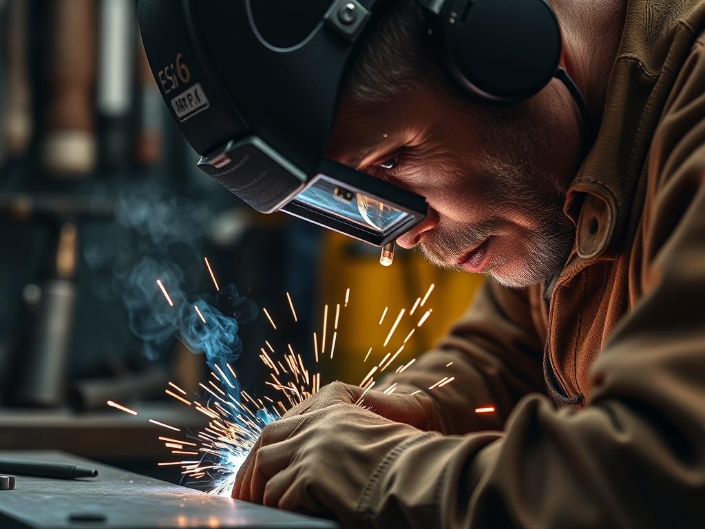 A high resolution image of an artisan focused on TIG