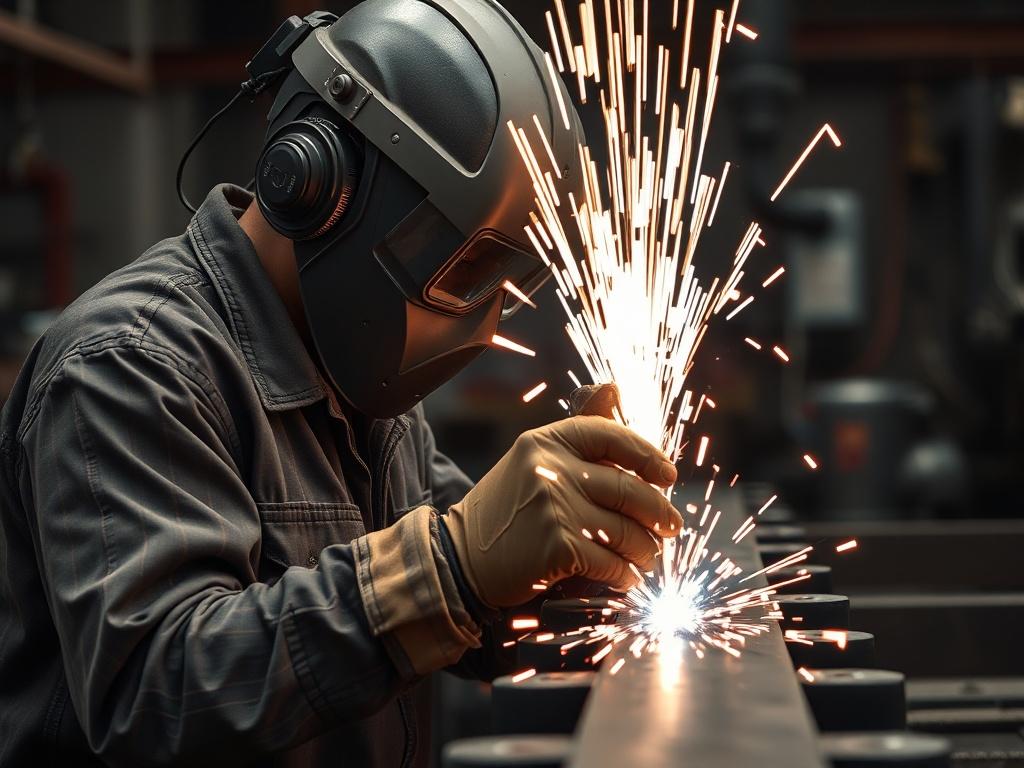 A realistic close up shot of an artisan engaged in