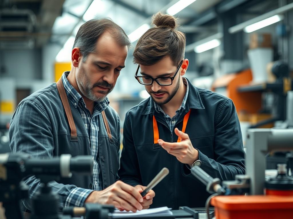 A close up of a mentor guiding a student in