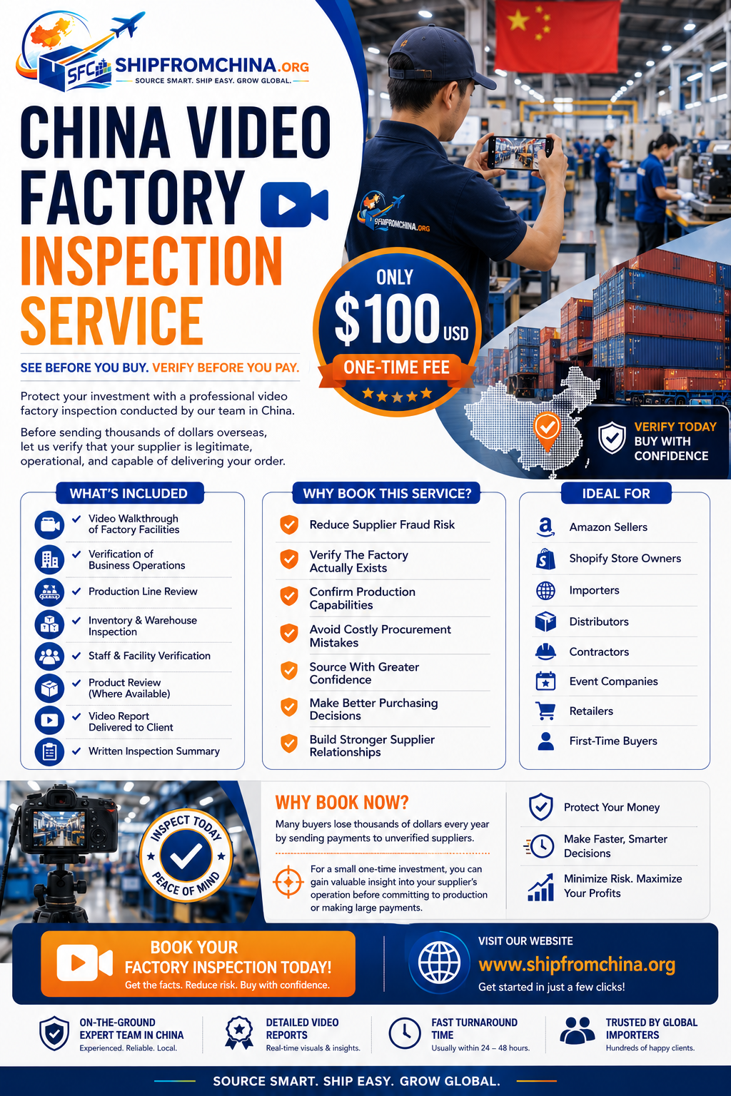 Ship from China Video Factory Inspection Service