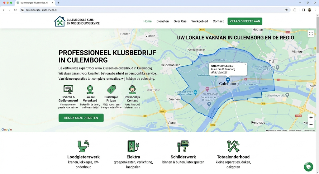 Local service website voorbeeld 1
