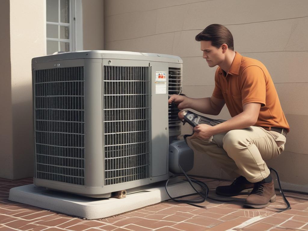 air conditioner repair, technician, cooling, HVAC, service