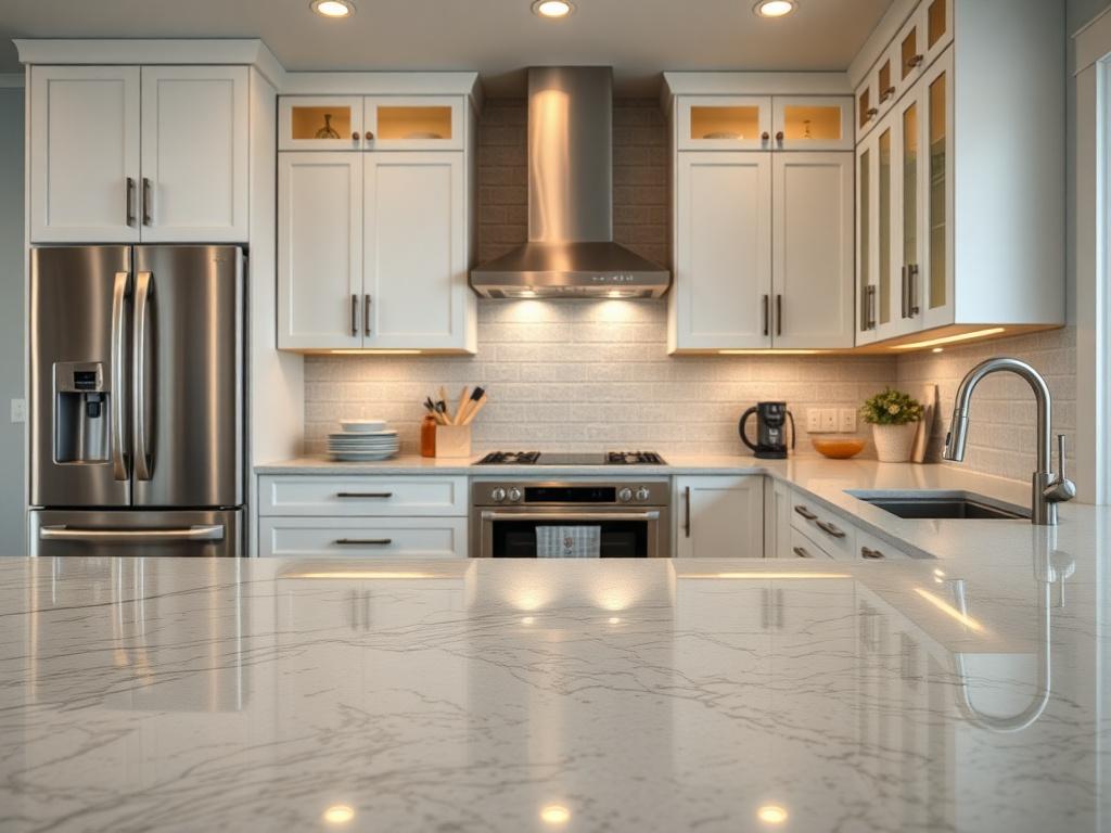 A hyper realistic close up shot of a beautifully remodeled