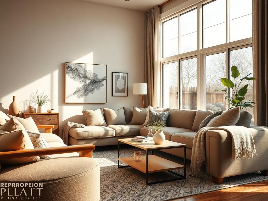 A hyper realistic close up shot of a remodeled living