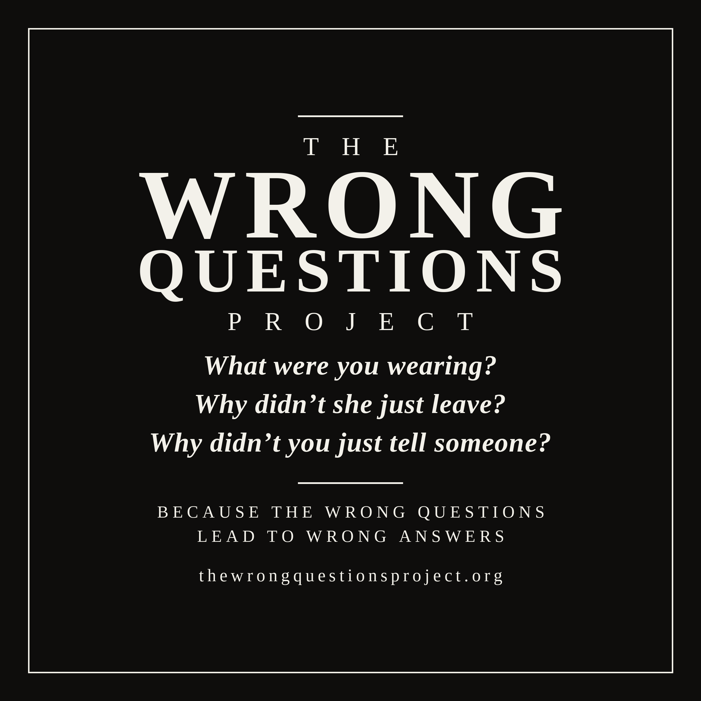 The Wrong Questions Project