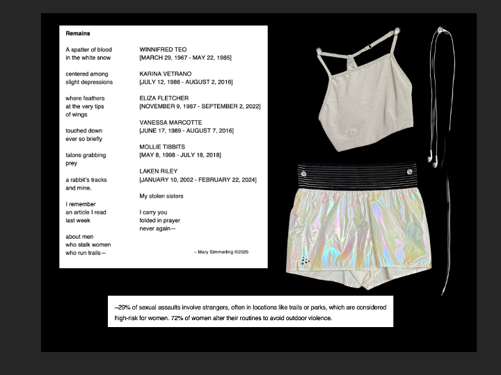 Runners white shorts exhibit board