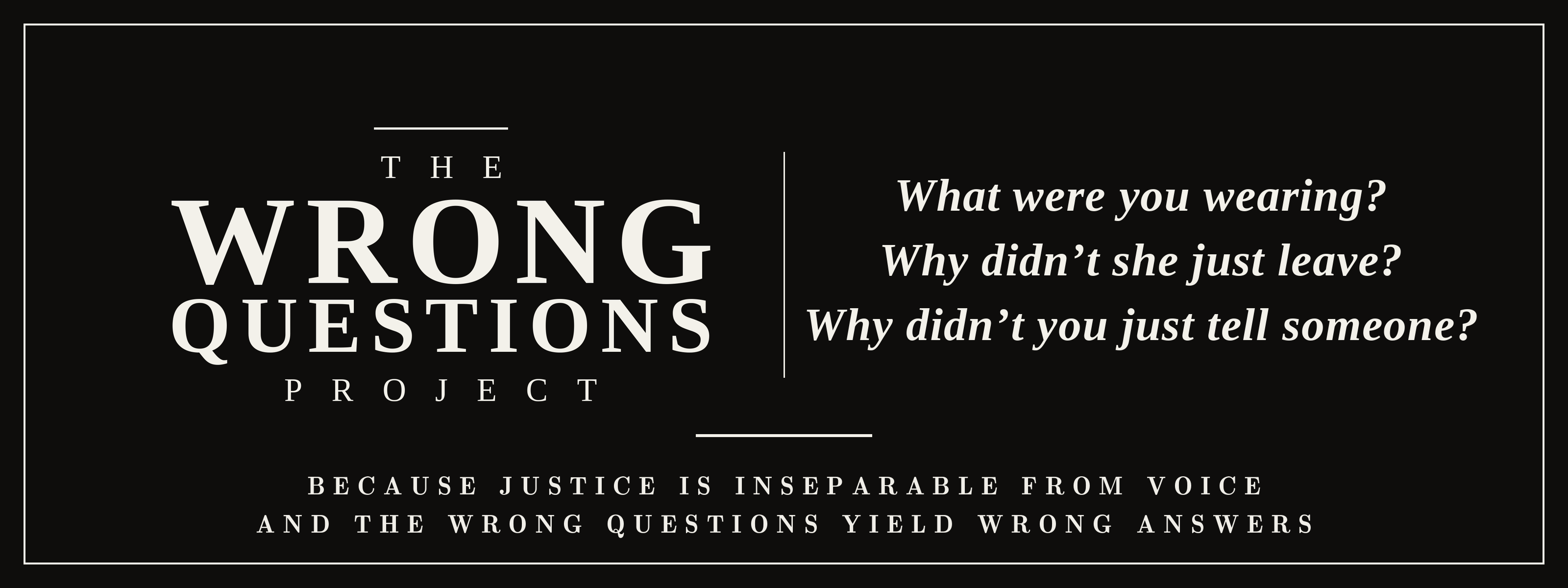 The Wrong Questions Project