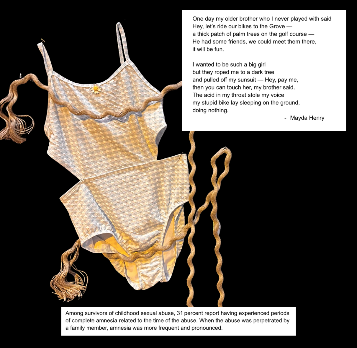 Exhibit featuring girls' clothing and evidence