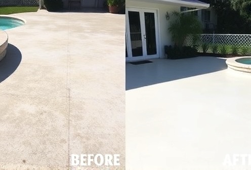 Pool deck cleaning results
