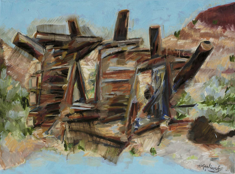 Matt Kaplinsky   Abandoned Western Cabin   oil