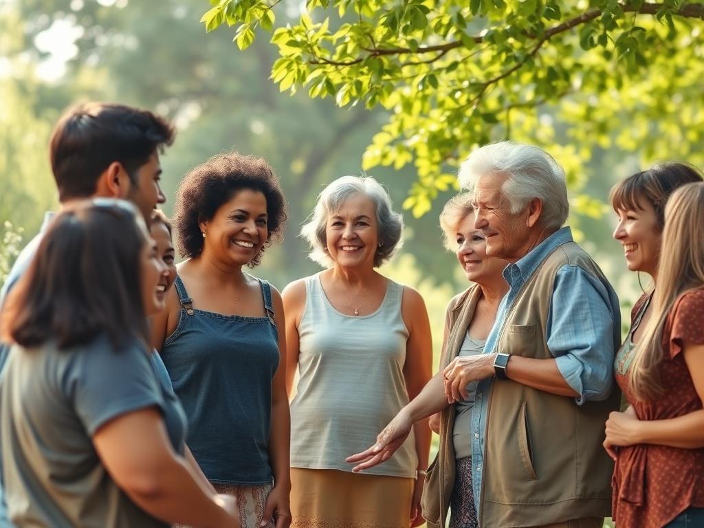 A warm and inviting scene of a community gathering in