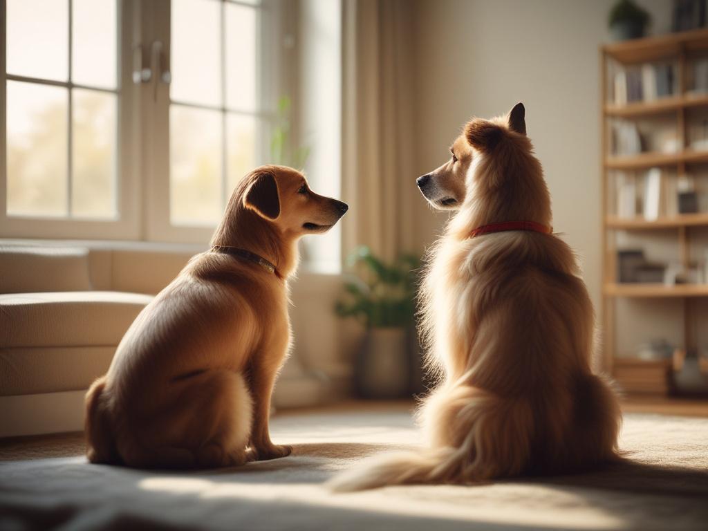 A close up of a dog looking calm and relaxed