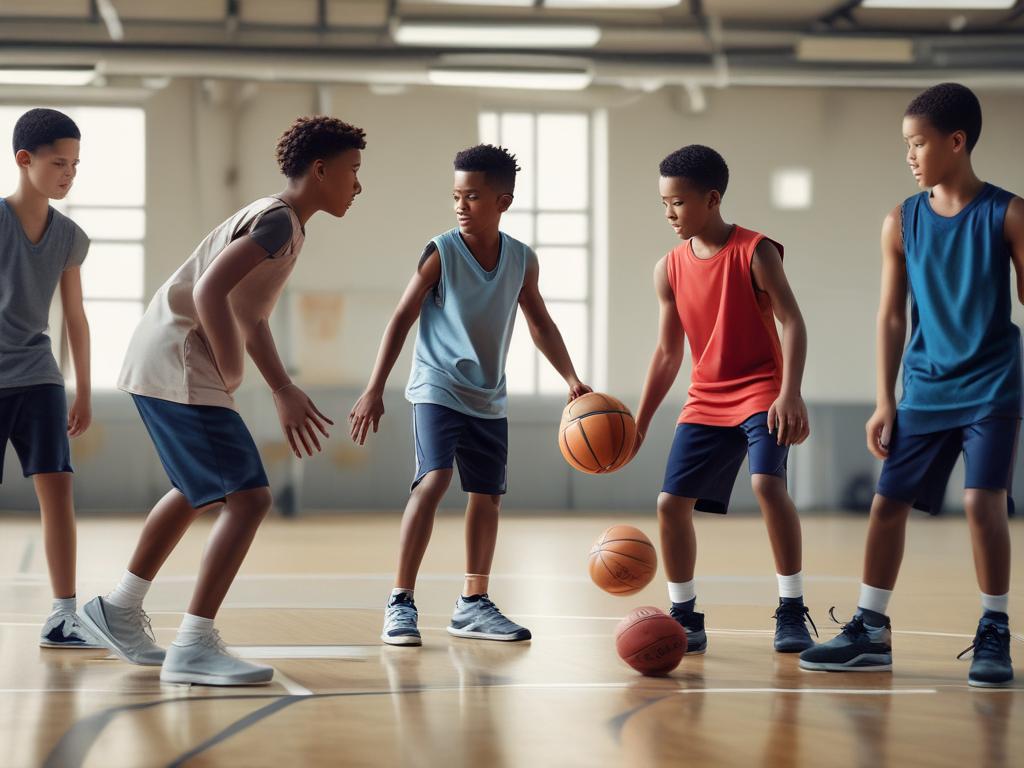 youth basketball training, kids playing basketball, skill development