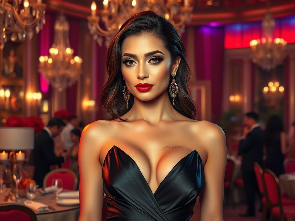 A high resolution of a glamorous VIP escort elegantly dressed