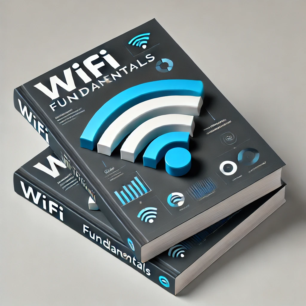 dall·e 2024-12-02 20.12.06 - a flat, minimalist design of a book with a wifi logo prominently displayed on its front cover. the cover also features the title 'wifi fundamentals' i.jpg