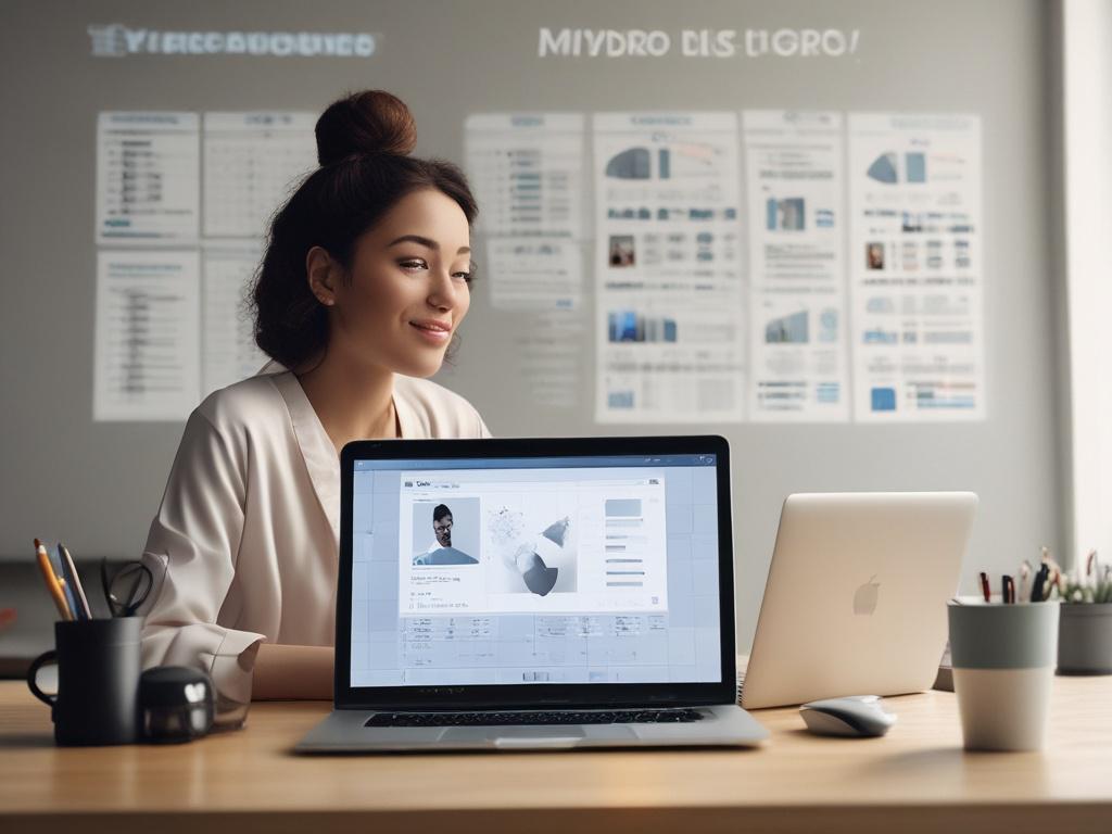 A hyper realistic close up of a social media manager